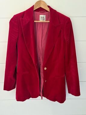Little Moon Velvet Blazer Hot Pink/Fuchsia Tailored Jacket Size 2